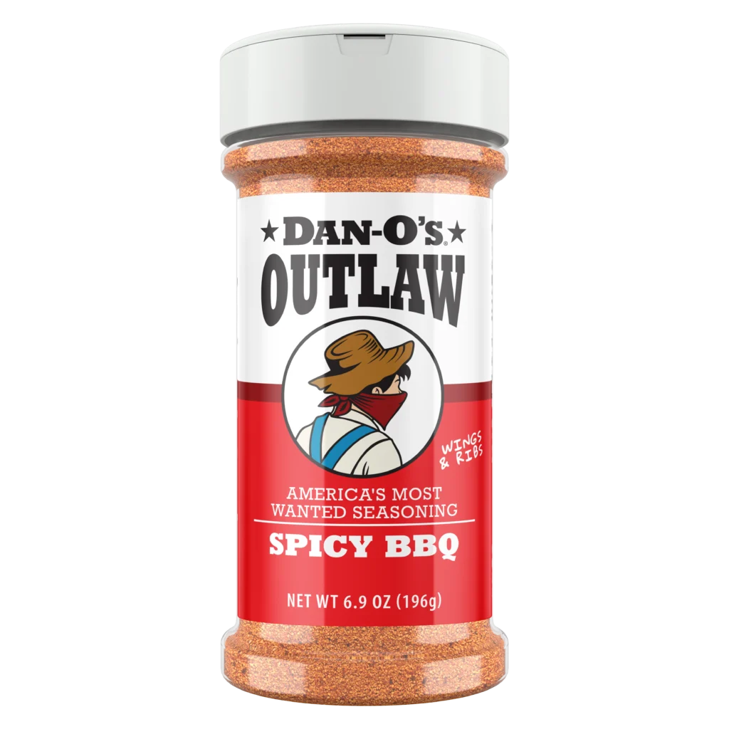 Dan-O's Outlaw Spicy BBQ Seasoning 6.9 oz shaker bottle front label