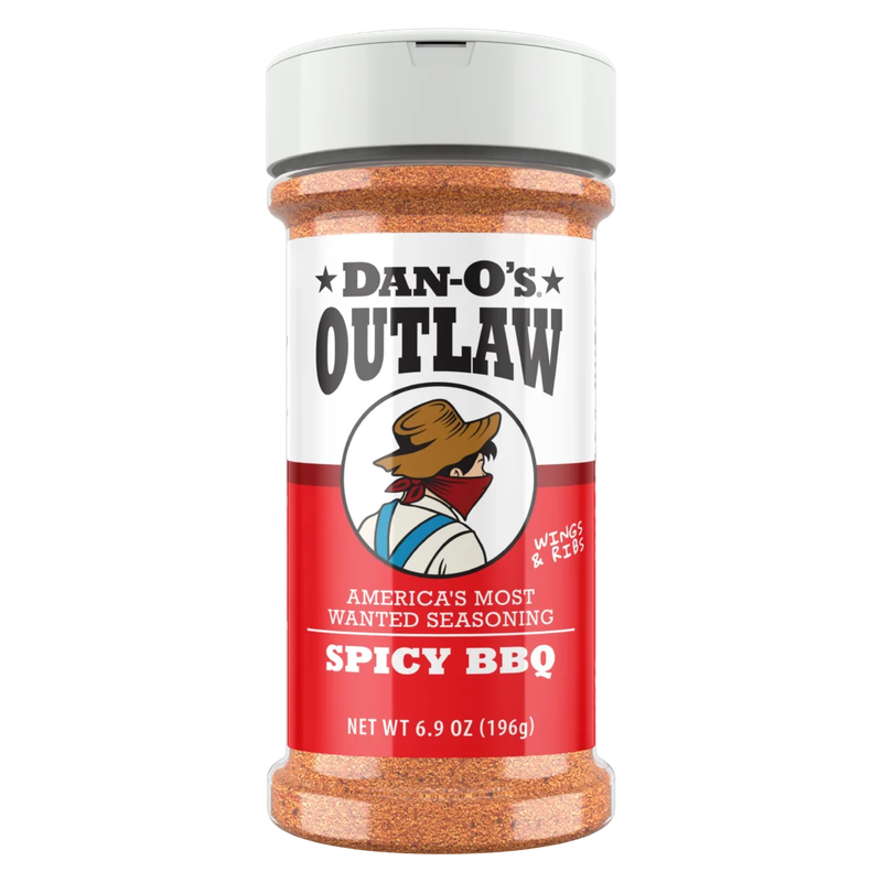 Dan-O's Outlaw Spicy BBQ Seasoning 6.9 oz shaker bottle front label