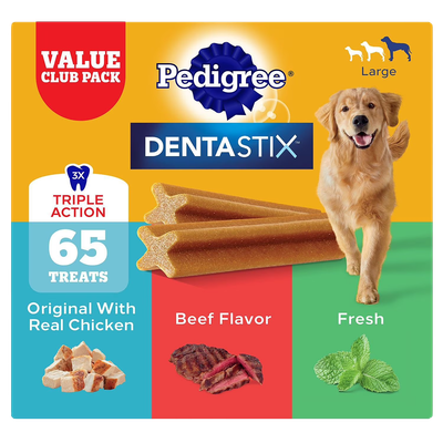 Pedigree Dentastix Large Variety Adult Dog Treats 65 count bag