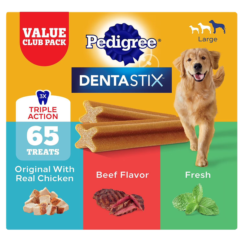 Pedigree Dentastix Large Variety Adult Dog Treats 65 count bag