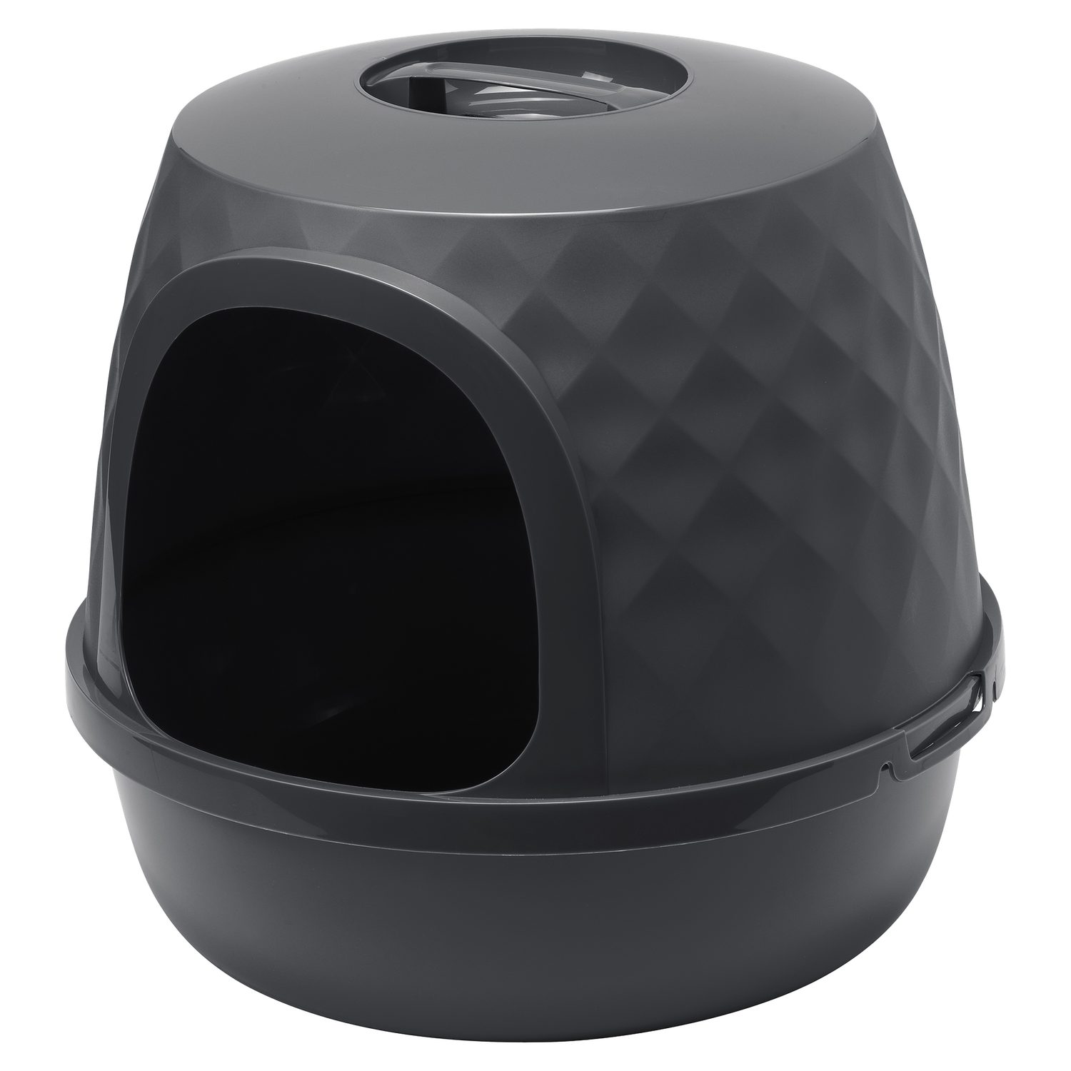 Moderna Diamond Litter Box — stylish hooded design with integrated charcoal filter