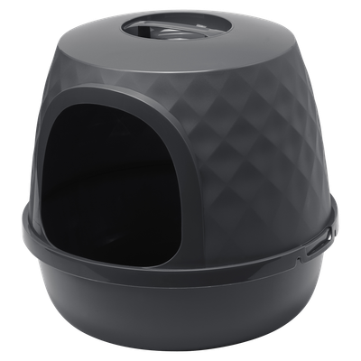 Moderna Diamond Litter Box — stylish hooded design with integrated charcoal filter