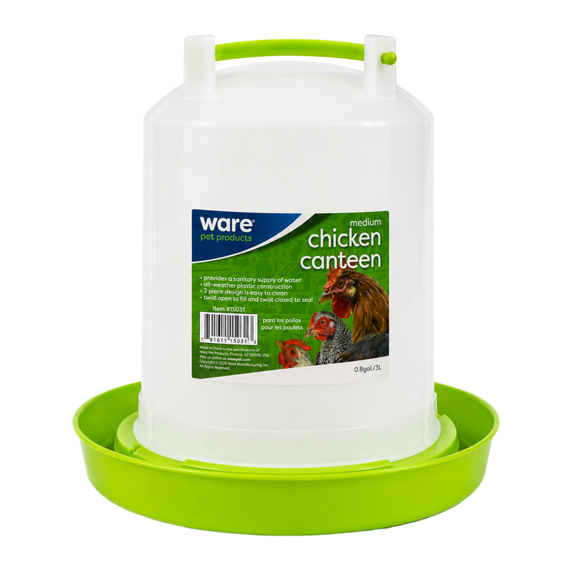 Ware Medium Chicken Canteen 3 liter galvanized steel poultry waterer - Liberty Farm Galion OH