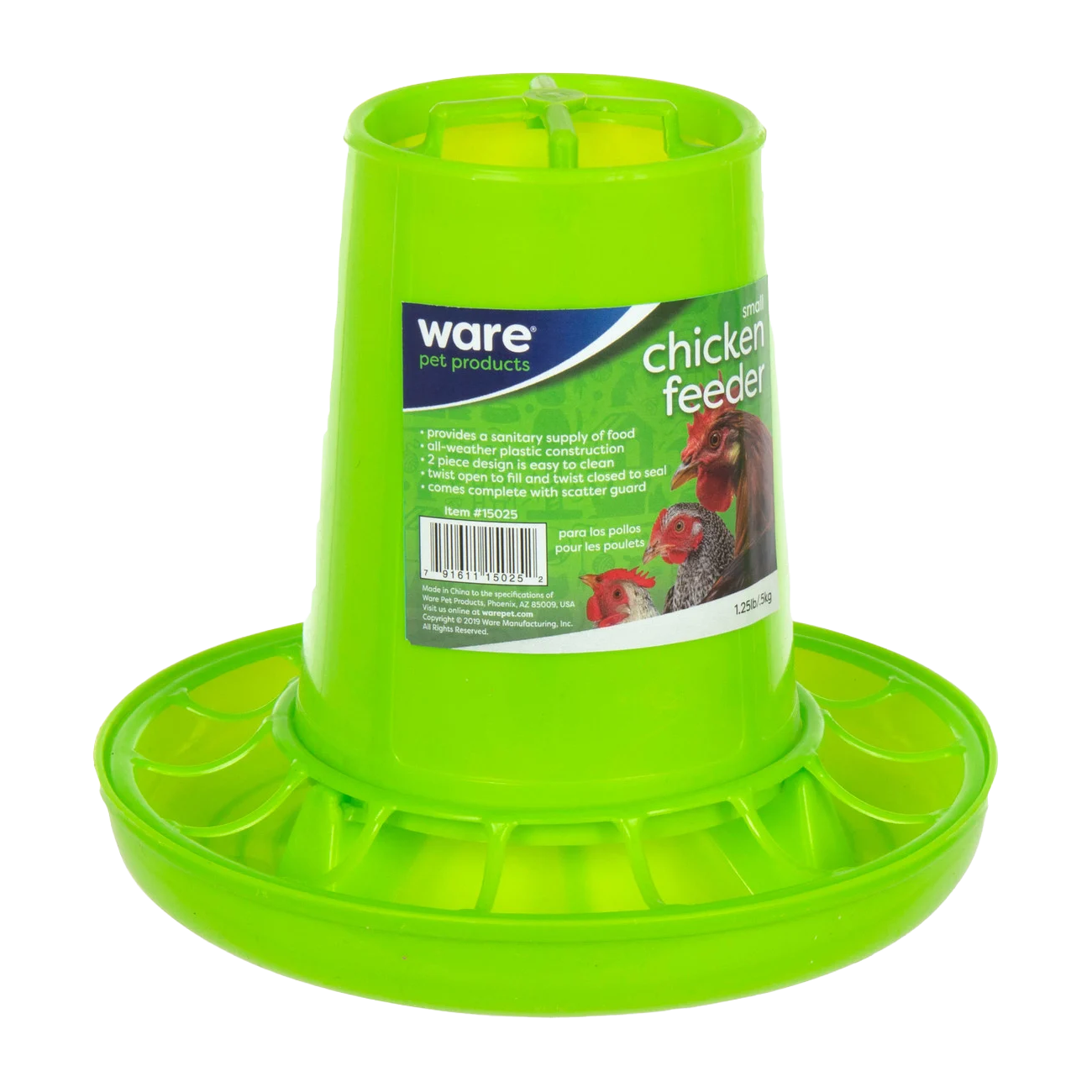 Ware Small Chicken Feeder 1.25 lb for baby chicks and small flocks - Liberty Farm, Home &amp; Garden, Galion OH