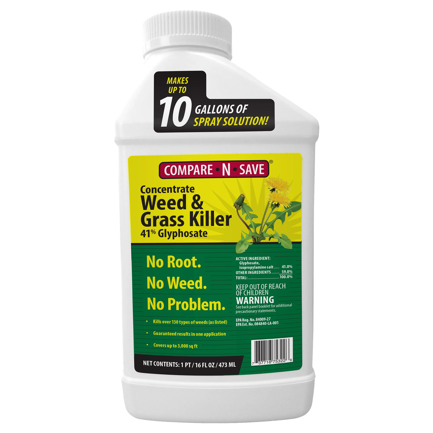 Compare-N-Save 41% Glyphosate Weed Killer Concentrate 16 oz bottle — available at Liberty Farm, Home &amp; Garden in Galion, OH