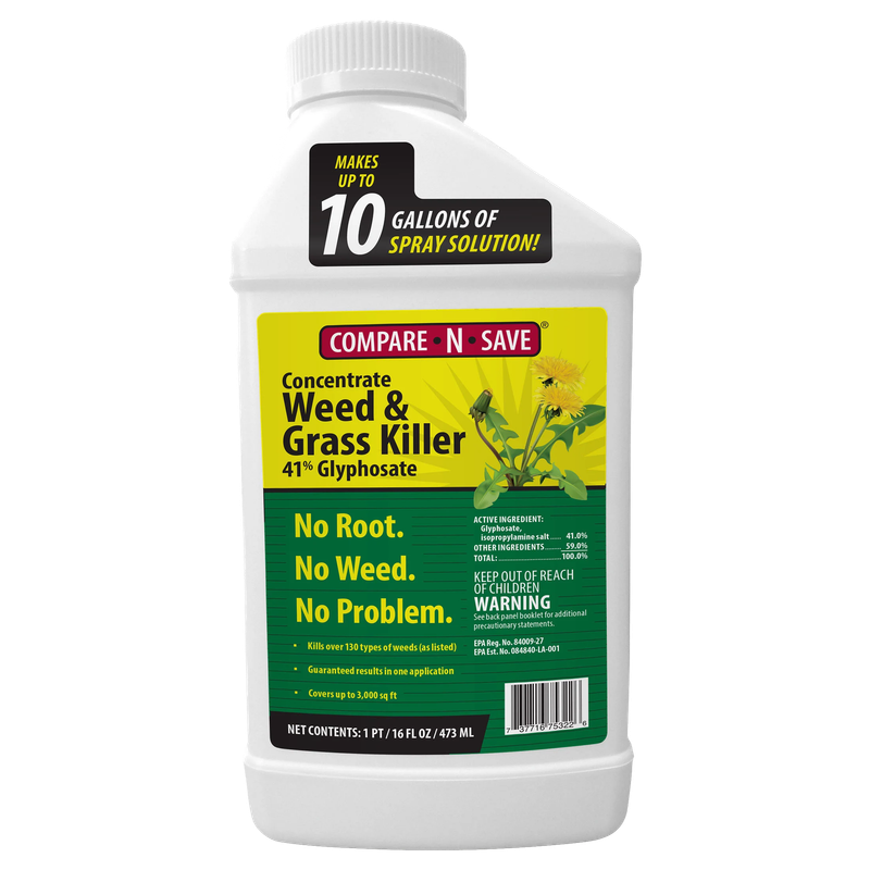 Compare-N-Save 41% Glyphosate Weed Killer Concentrate 16 oz bottle — available at Liberty Farm, Home &amp; Garden in Galion, OH