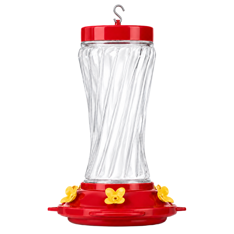 Audubon Swirl Glass Hummingbird Feeder (16 oz Capacity)