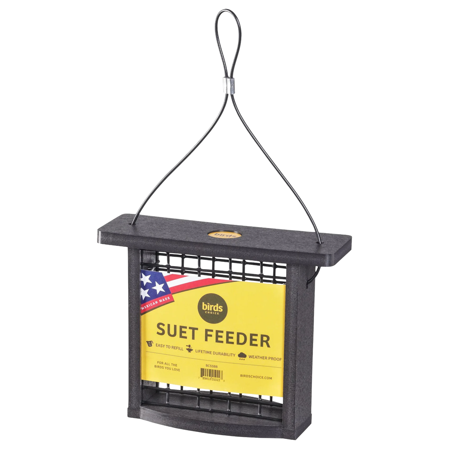 Bird's Choice Recycled Plastic Suet Feeder, Color: Black
