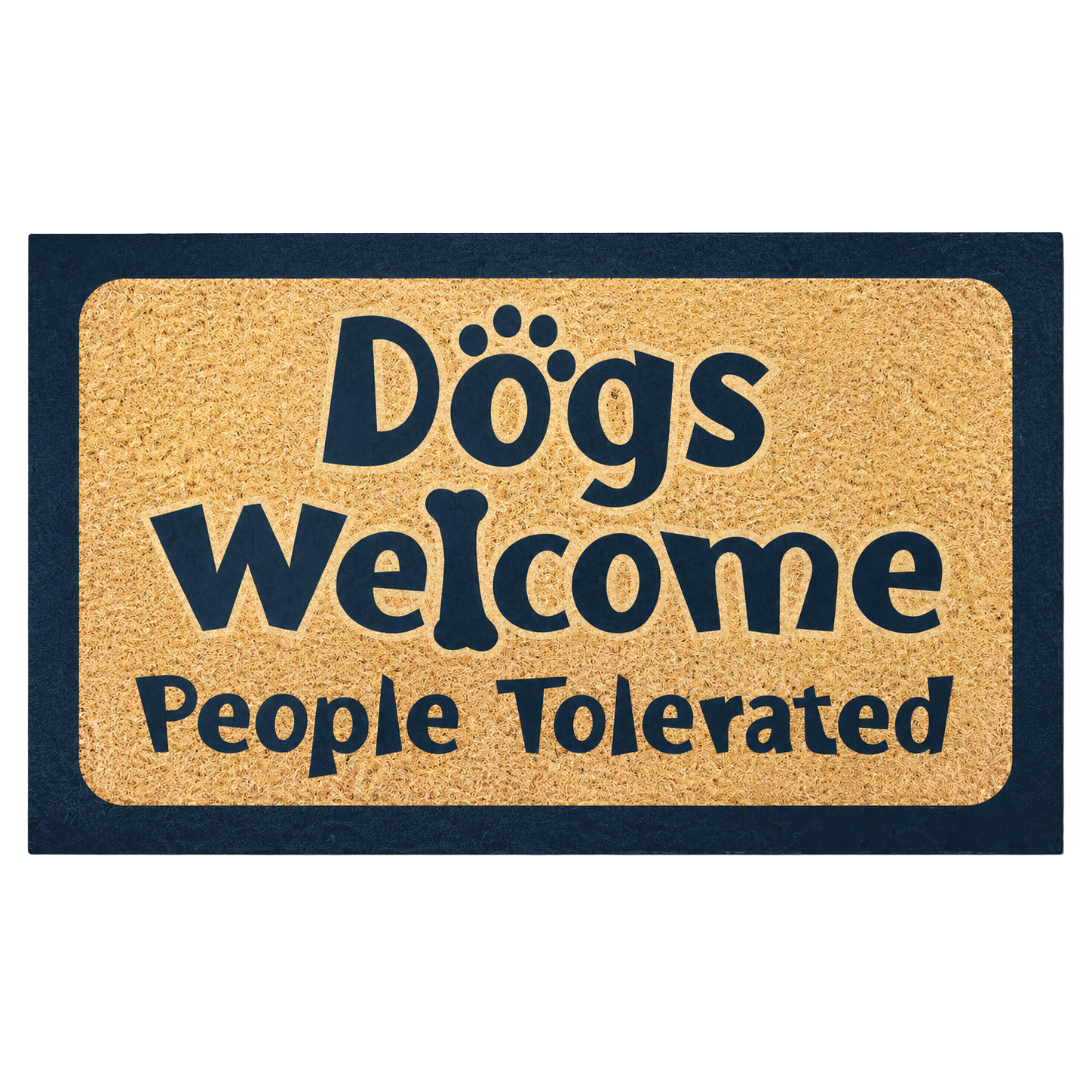 Recycled Rubber Decorative Doormat – Dogs Welcome, People Tolerated