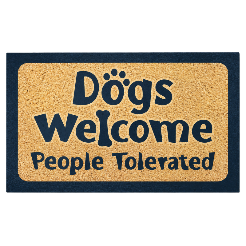 Recycled Rubber Decorative Doormat – Dogs Welcome, People Tolerated