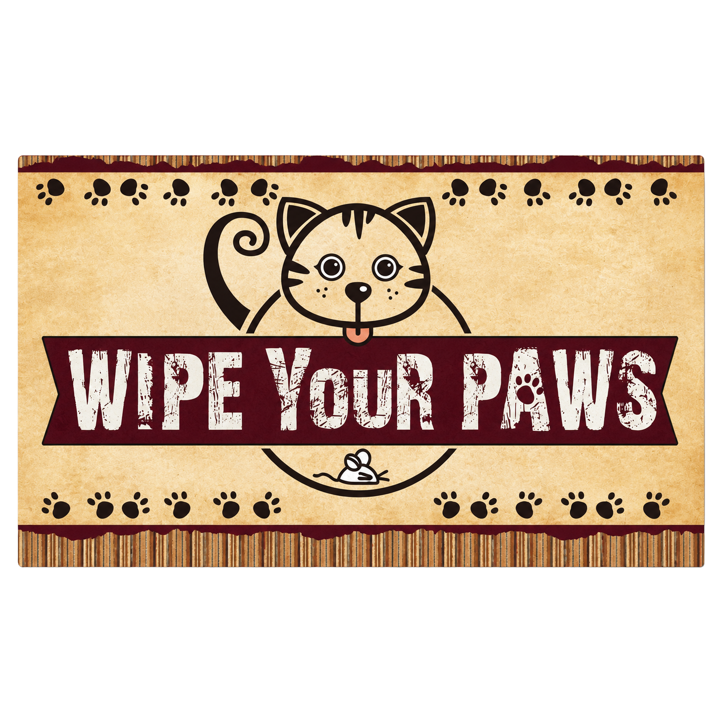 Recycled Rubber Decorative Doormat – Wipe Your Paws