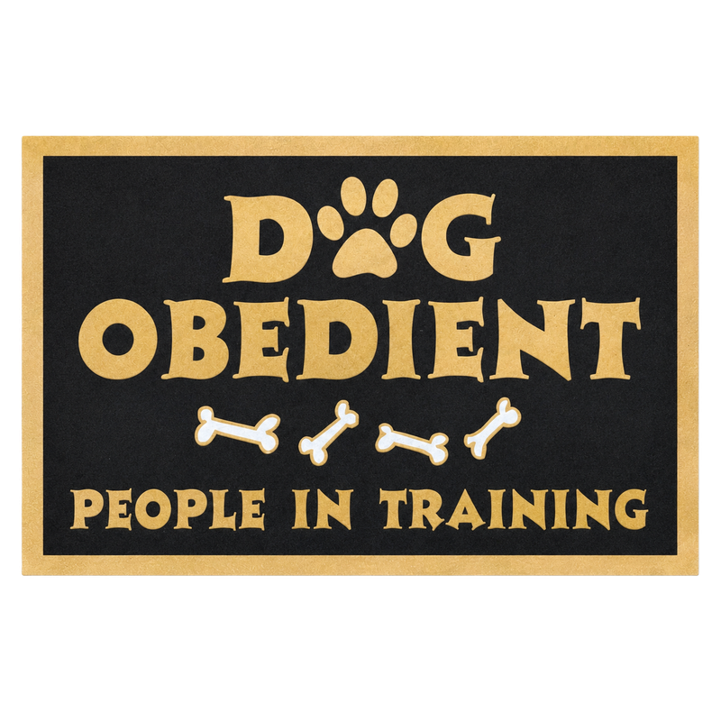 Recycled Rubber Decorative Doormat – Dog Obedient, People in Training