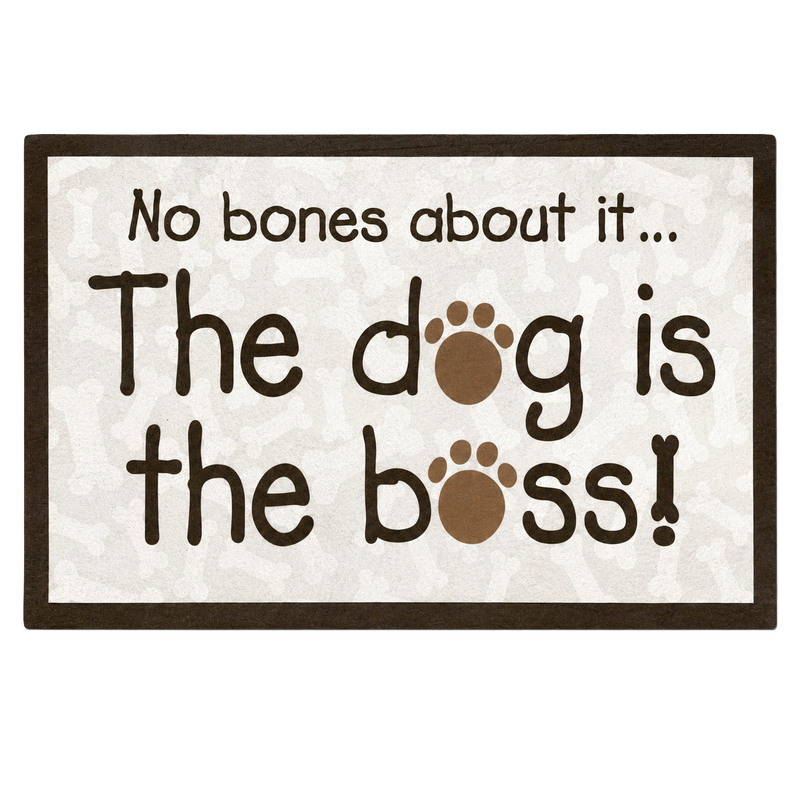 Recycled Rubber Decorative Doormat – The Dog Is the Boss