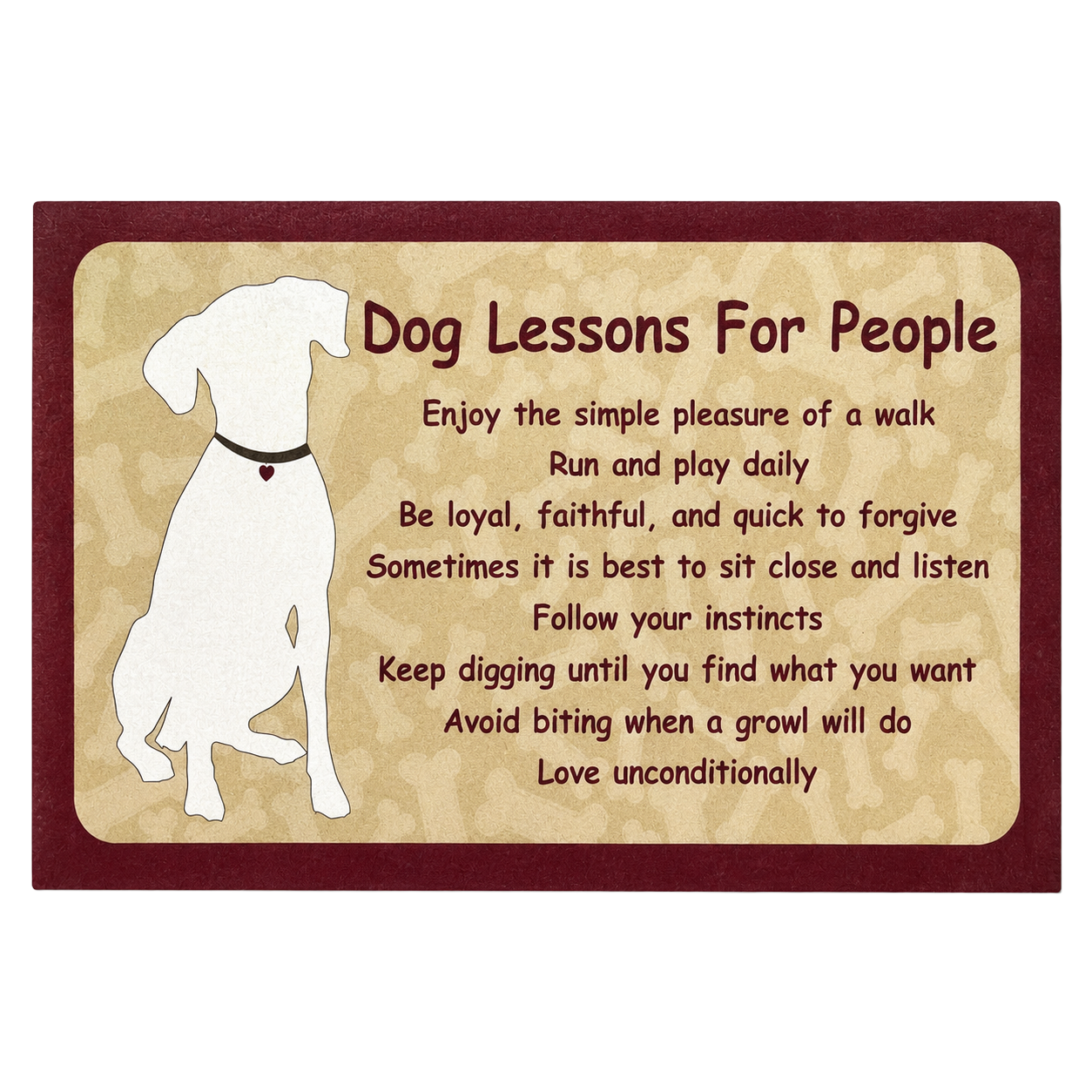 Recycled Rubber Decorative Doormat – Dog Lessons for People