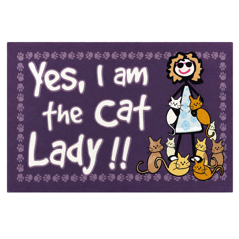 Recycled Rubber Decorative Doormat – Yes, I Am the Cat Lady