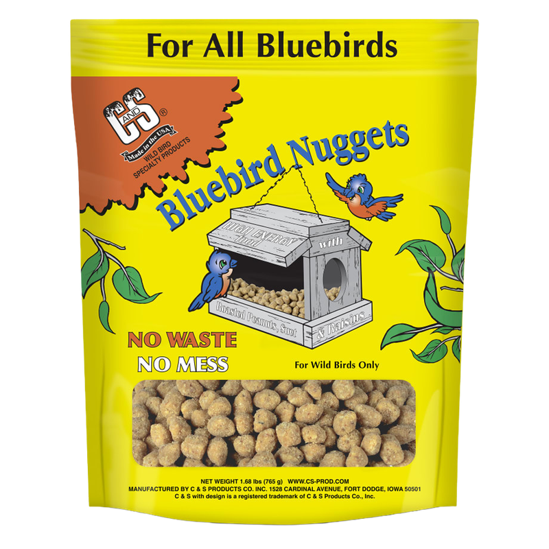 C&amp;S Bluebird Suet Nuggets 27 oz bag — front with bluebirds and nugget window