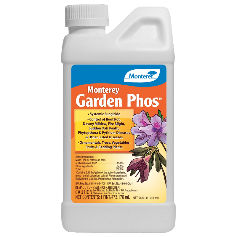 Monterey Garden Phos systemic fungicide 1-pint bottle — front label