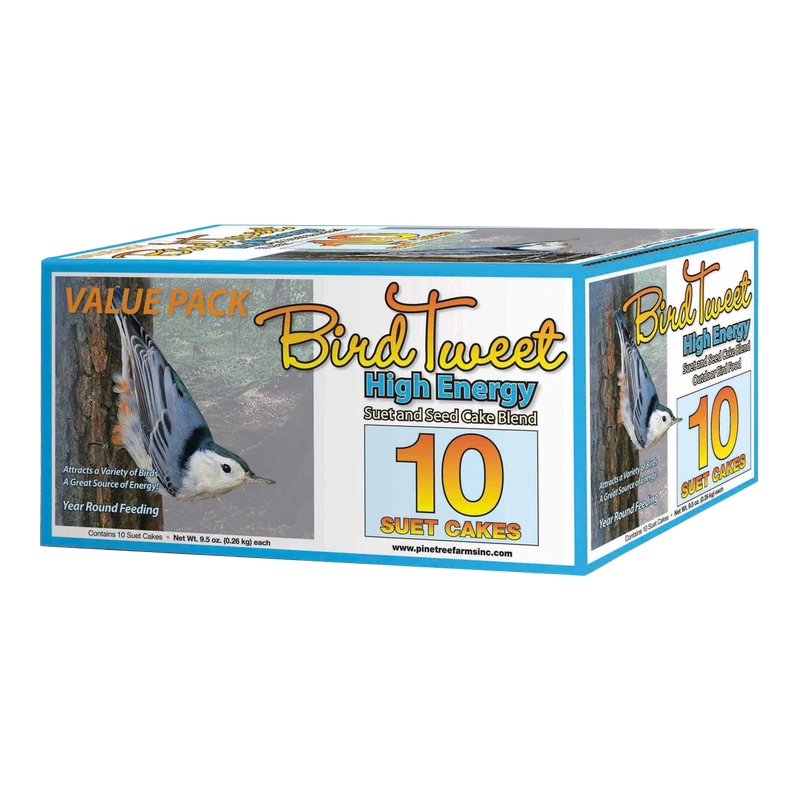 Bird Tweet High Energy value pack box with ten 9.5 oz suet-and-seed cakes