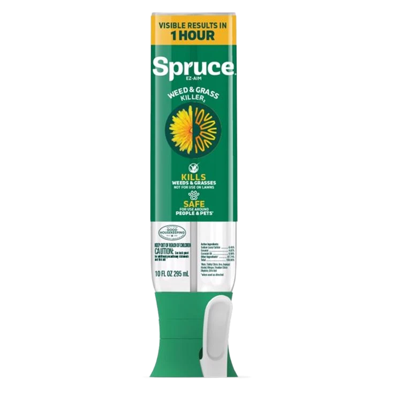 Spruce EZ-AIM Weed &amp; Grass Killer 10 oz ready-to-use aerosol container front