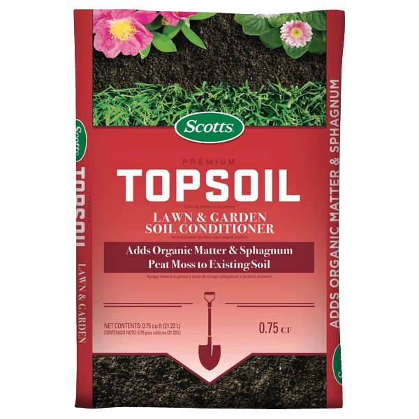 Front of Scotts Premium Topsoil 0.75 cu ft bag