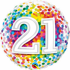 "18"" RAINBOW CONFETTI 21 - PKG"