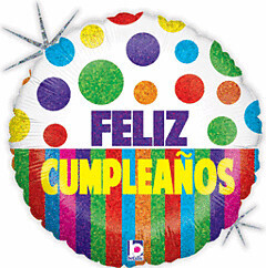 "18"" CUMPLEANOS POLKA/STRIPES-FLT"