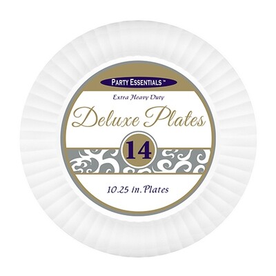 10.25" Deluxe Plates - White 14 Ct.