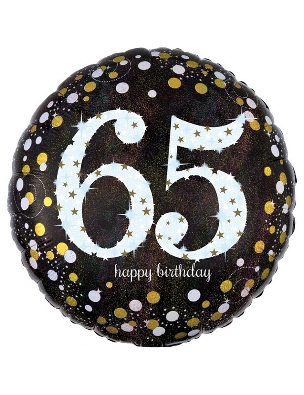 "18"" SPARKLING BIRTHDAY 65 - PKG"