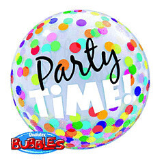 "22"" PARTY TIME COLOR DOTS BUBBLE"