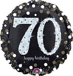 "18"" SPARKLING BDAY 70 HOLO - PKG"