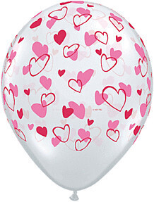 "11"" RED AND PINK HEARTS LTX-CLR"