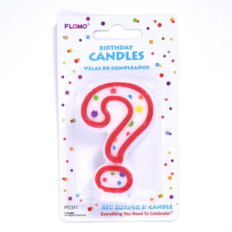 "3"" 1PK BIRTHDAY CANDLE -NUMERICAL ""?"" (12/36)"