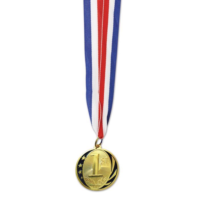 """1st"" Place Medal w/Ribbon"