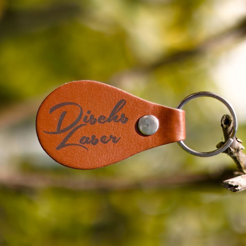 Schlüsselanhänger personalisierbar - Leder rundlich