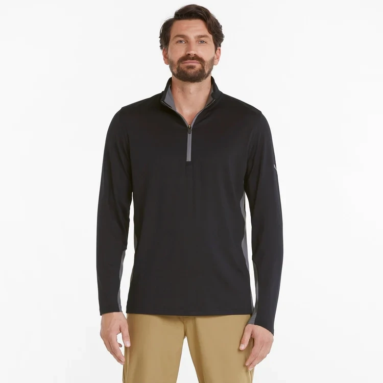 H Chandail 1/2 zip manches longues PUMA 1/4 Gamer - Noir