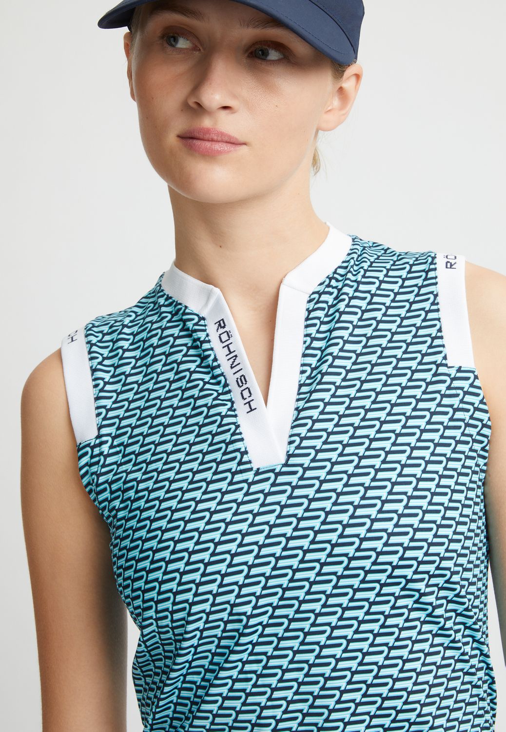 F Polo sans manche ROHNISCH Abby - Bleu