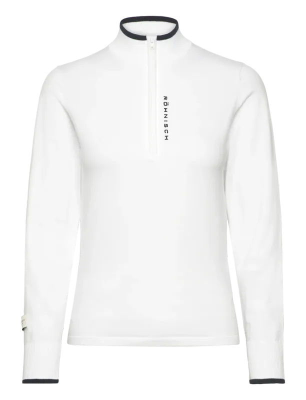 F Chandail ROHNISCH Knitted Half Zip - Blanc