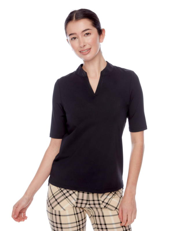 F Polo manche 3/4 SWING 6050 - Noir