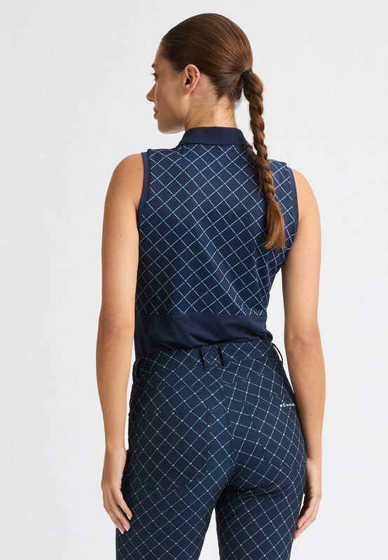 F Polo sans manche ROHNISCH Nicky - Micro R Check Marine