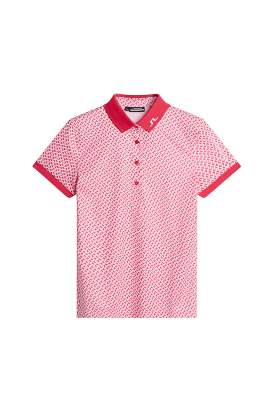 F Polo manches courtes J.LINDEBERG Tour Tech Print - Tour Geo Rose