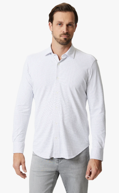 H Chemise manches longues 34 HERITAGE Diamond Dot - White
