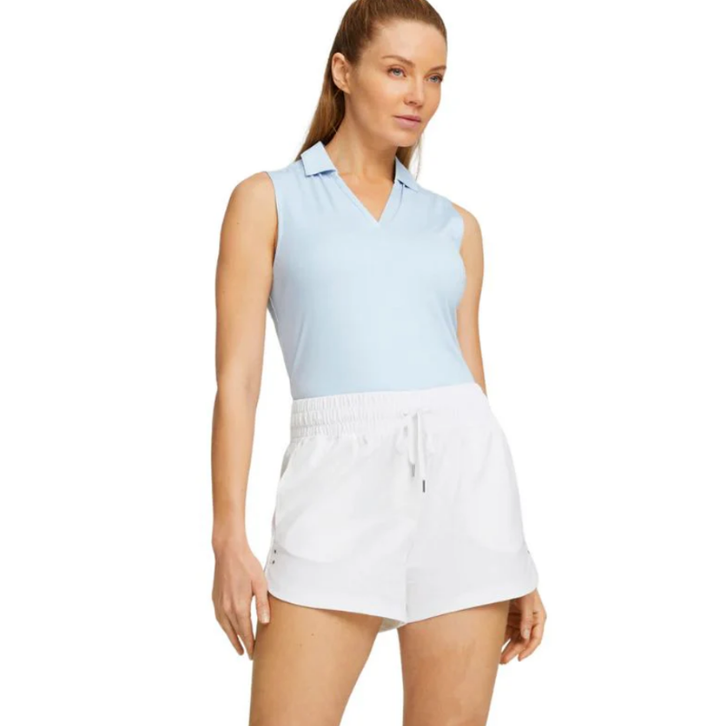 F Polo sans manche PUMA Cloudspun Coast - Bleu pâle 