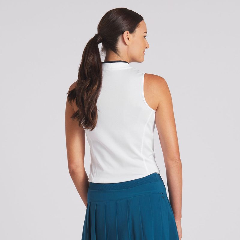 F Polo sans manche PUMA Range Pique - Blanc