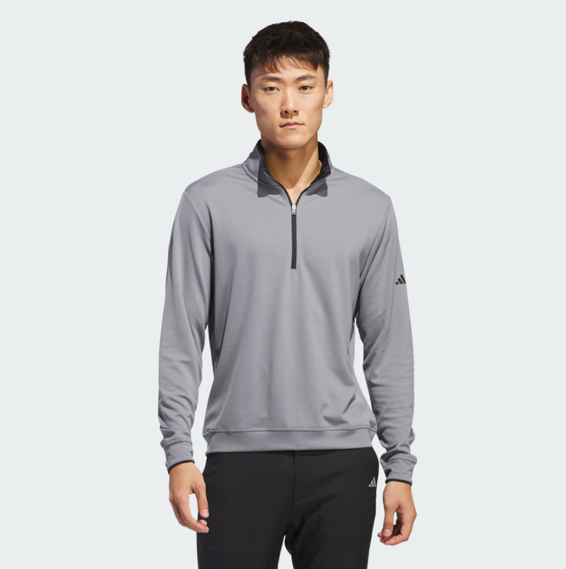 H Chandail 1/2 zip manches longues ADIDAS IS7133 - Grey