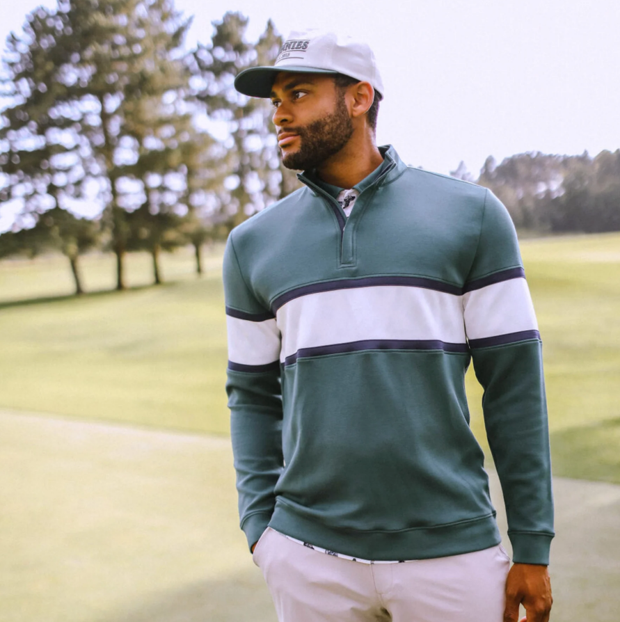 H Chandail 1/2 zip manches longues SWANNIES Owen - Forest