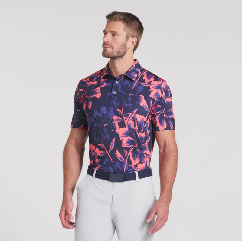 H Polo PUMA Mattr Broken Flower - Navy/Peach