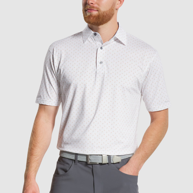 H Polo FOOTJOY #34387 - White/Pistachio/Orange/Blue Jay