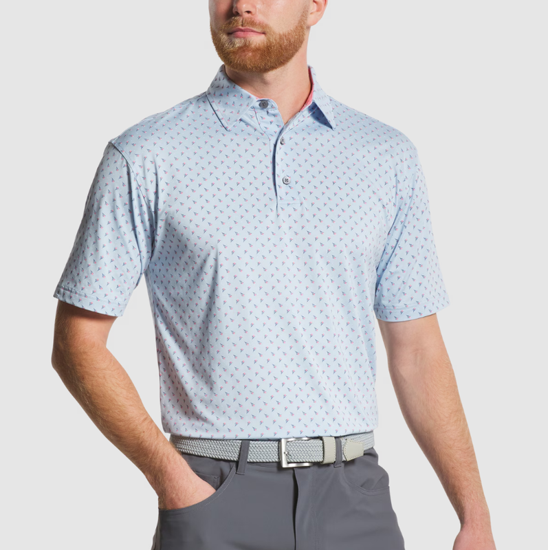H Polo FOOTJOY #34384 - Skyway/Dark Denim/Pink Lemonade/White