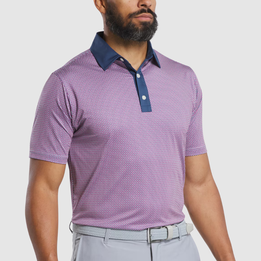 H Polo FOOTJOY #34303 - Dark Denim/Pink Lemonade/Skyway