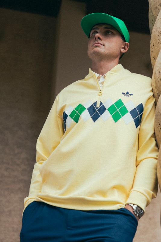 H Chandail 1/2 zip manches longues ADIDAS OG JE8273 - Jaune